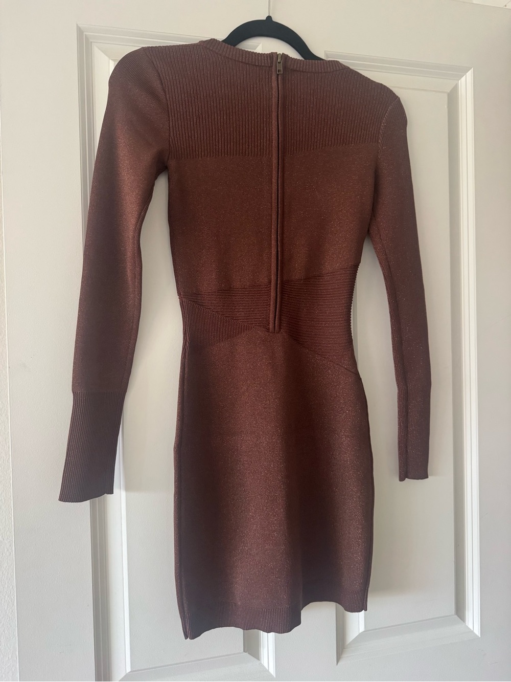 Retrofete Brown Long-Sleeve Mini Dress - Picture 5 of 6